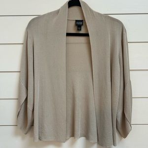 Eileen Fisher Open Front Beige Cardigan Sweater